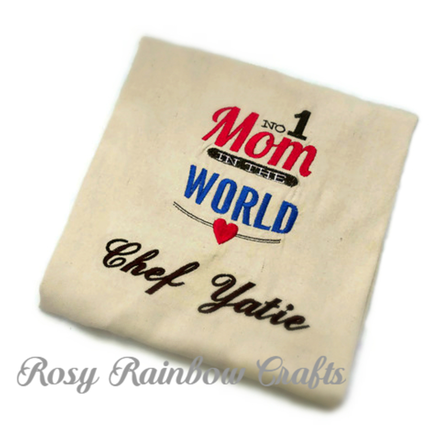 Exclusive Handmade Customs Made to Order Embroidered Adult Apron