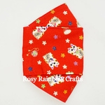 Exclusive Handmade 3D OrigamiBoat Masks Chinese Red Lucky Cat Large YouthWomen