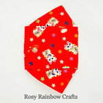 Exclusive Handmade 3D OrigamiBoat Masks Chinese Red Lucky Cat Small 4 - 6 years old