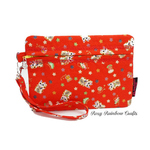Exclusive Handmade Zippered Pouch Case in Large Lucky Cat