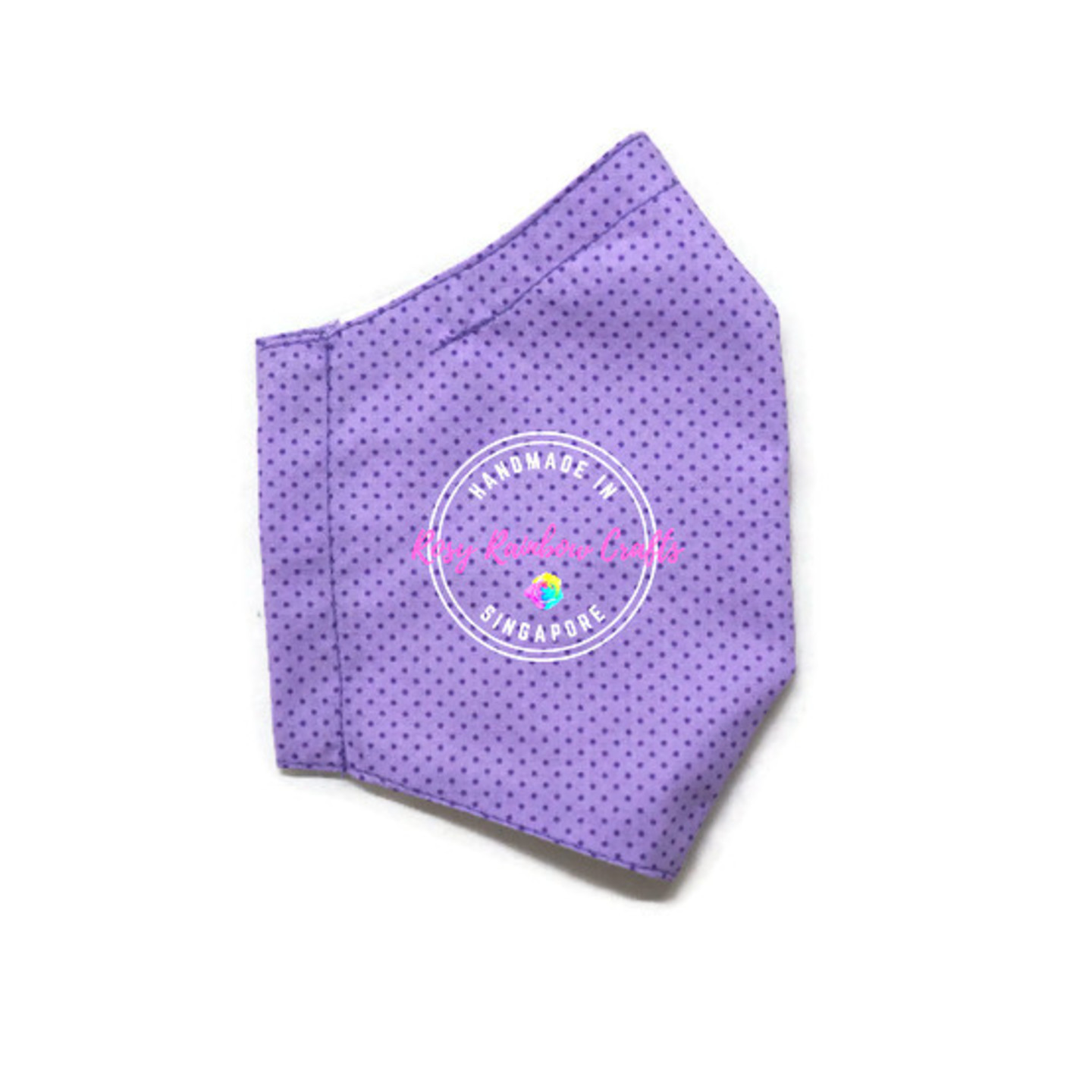 3D Seamless Mask Candy Purple Dots Medium 8-12 years old