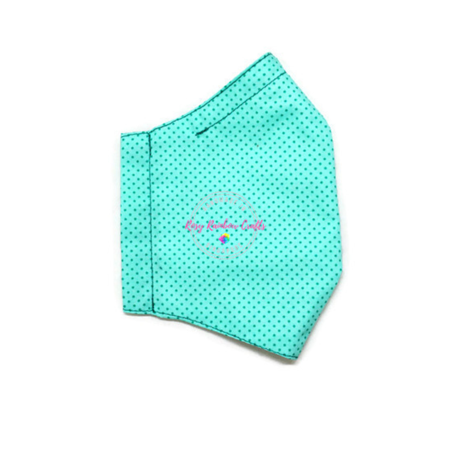 3D Seamless Mask Candy Turqouise Dots Medium (8-12 years old)