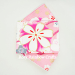 Exclusive Handmade 3D OrigamiBoat Masks Chinese Pink Florals Medium 7 - 9 years old