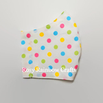 Exclusive Handmade 3D Original Masks Multi Colours Polka Dots Medium 7-12 years old