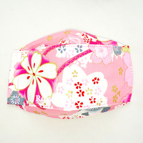 Exclusive Handmade 3D OrigamiBoat Masks Chinese Pink Florals Large PLUS WomenMen
