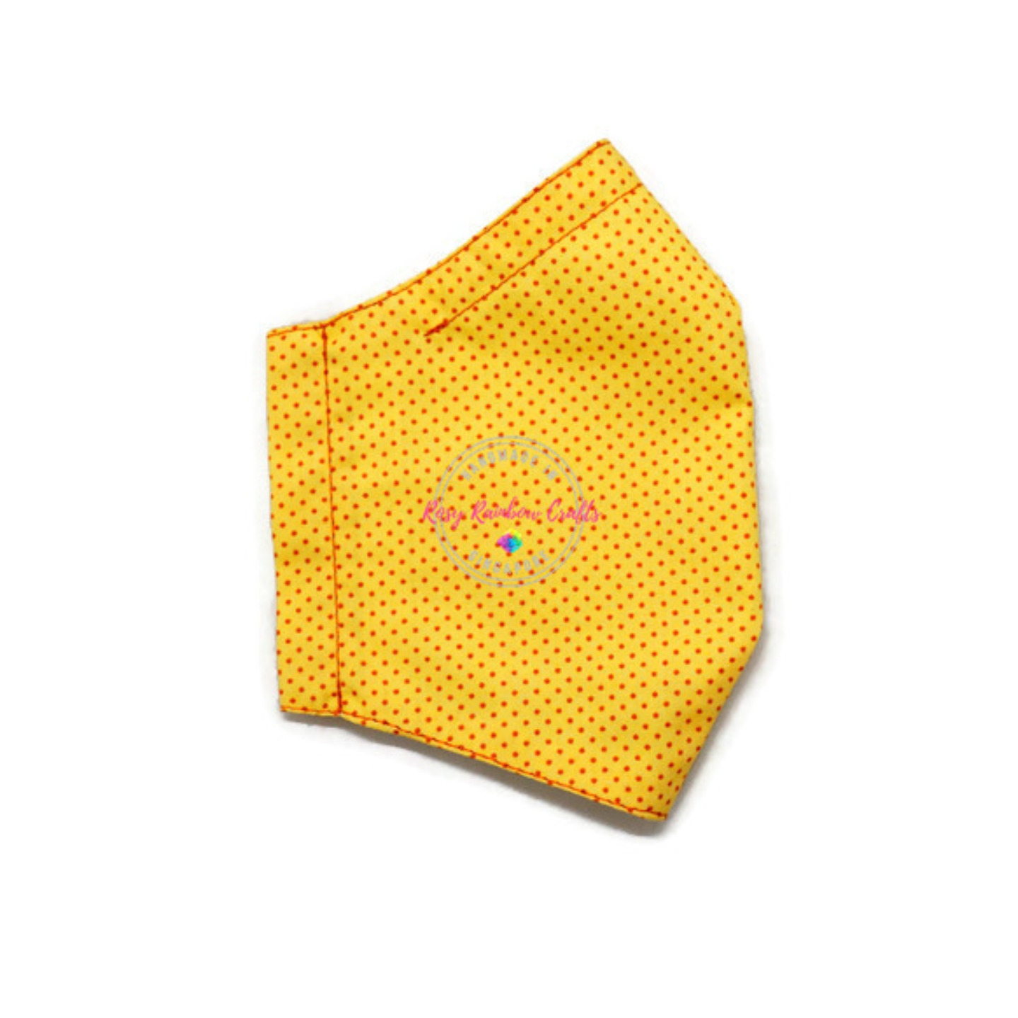 3D Seamless Mask Candy Yellow Dots Medium 8-12 years old