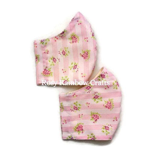 Exclusive Handmade 3D Original Masks Sweet Pink Stripes Horizontal L - TeenWomen