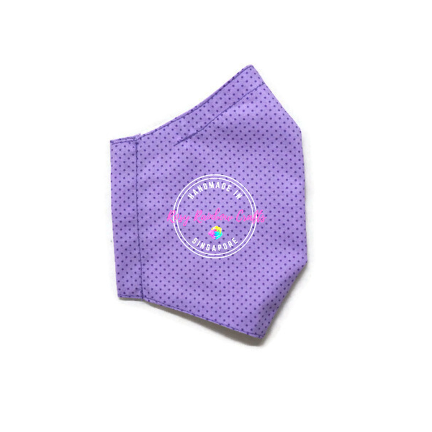 3D Seamless Mask Candy Purple Dots Small (4-7 years old)