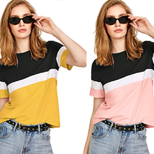 Combo Of Pink And Mustard Tee