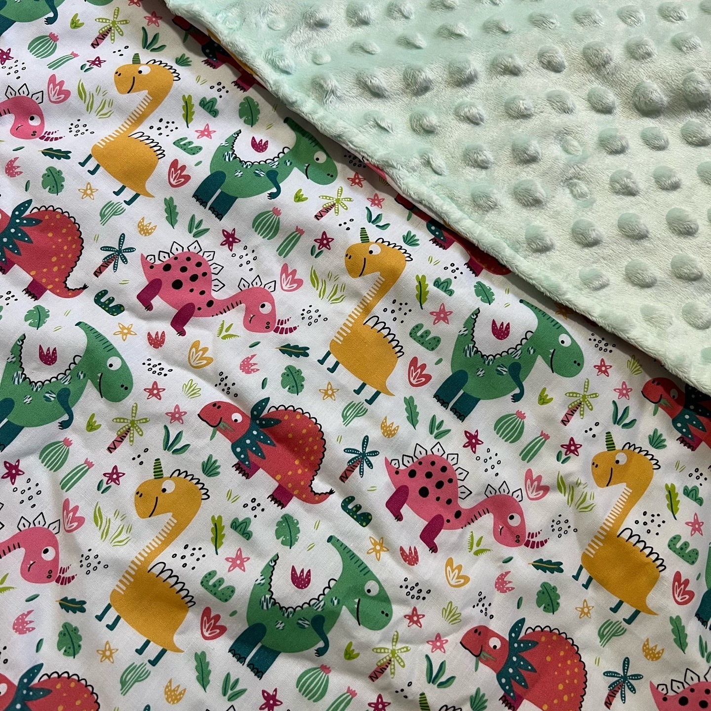 DINO IN MINT MINKY