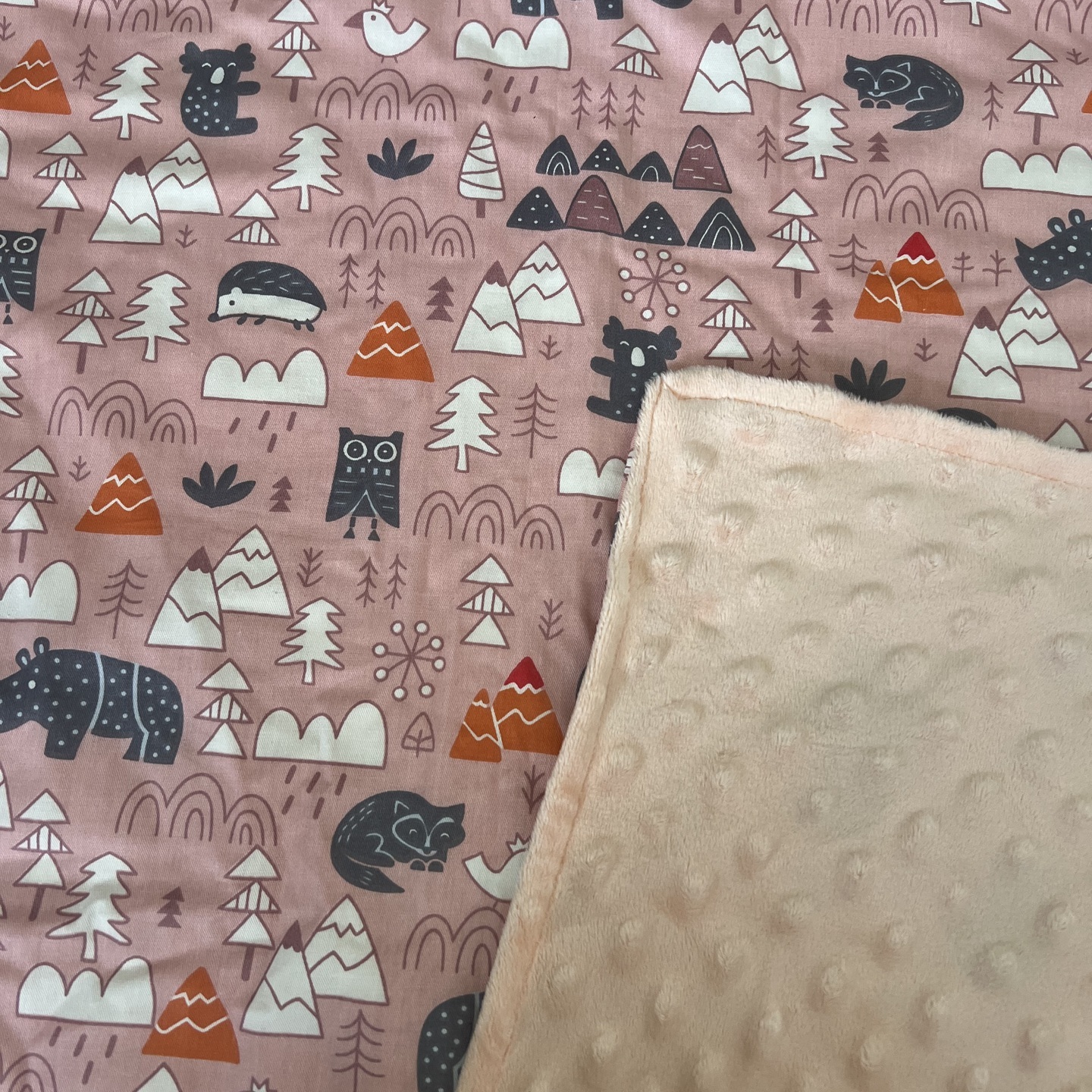 PINK WOODLANDS IN SALMON MINKY