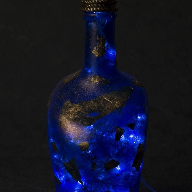 Sapphire bottle lamp