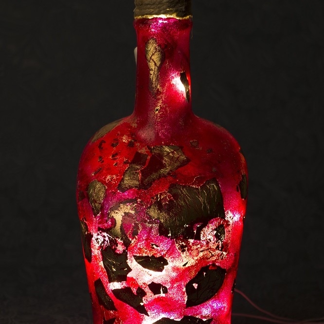 Ruby bottle lamp