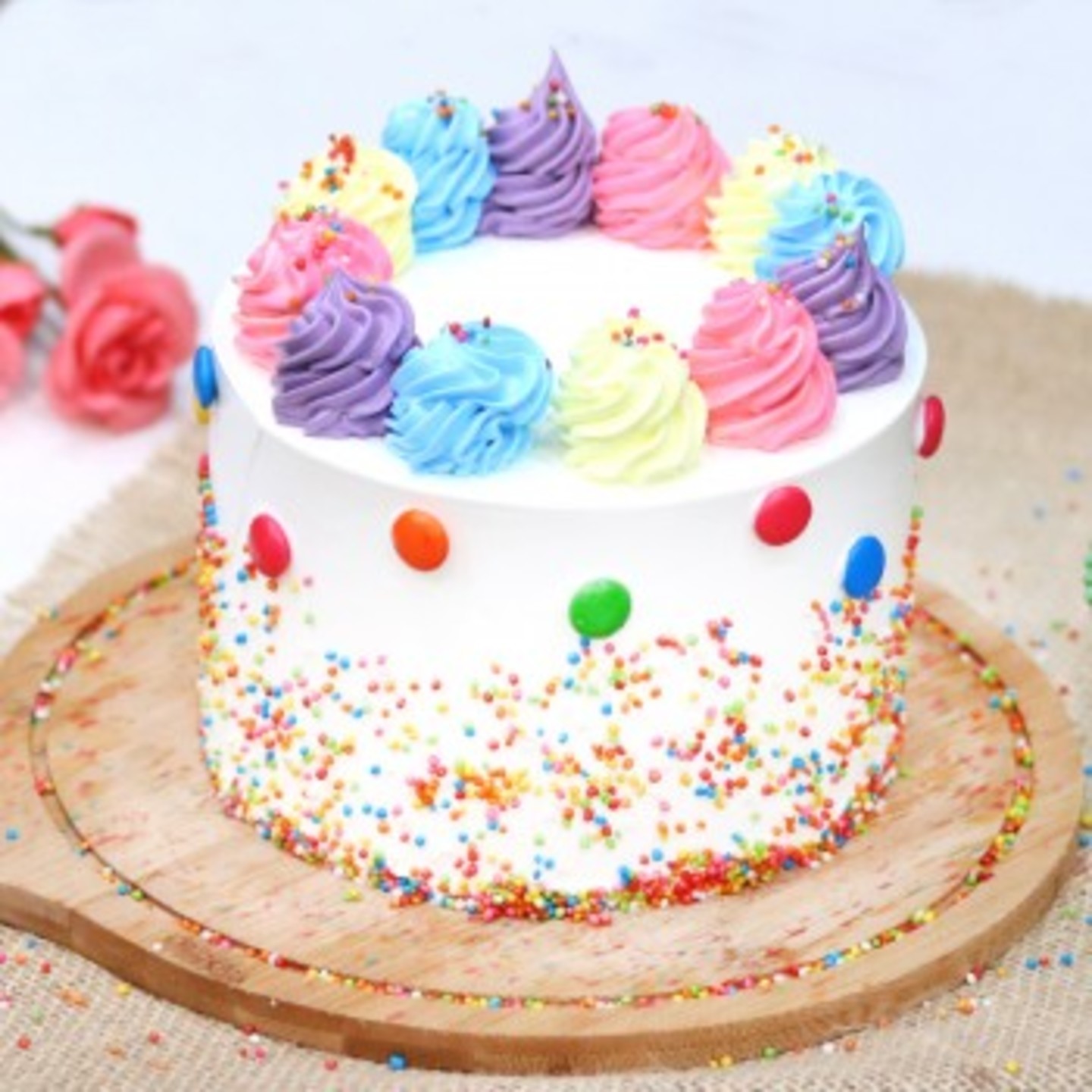 RAINBOW VANILLA CAKE 