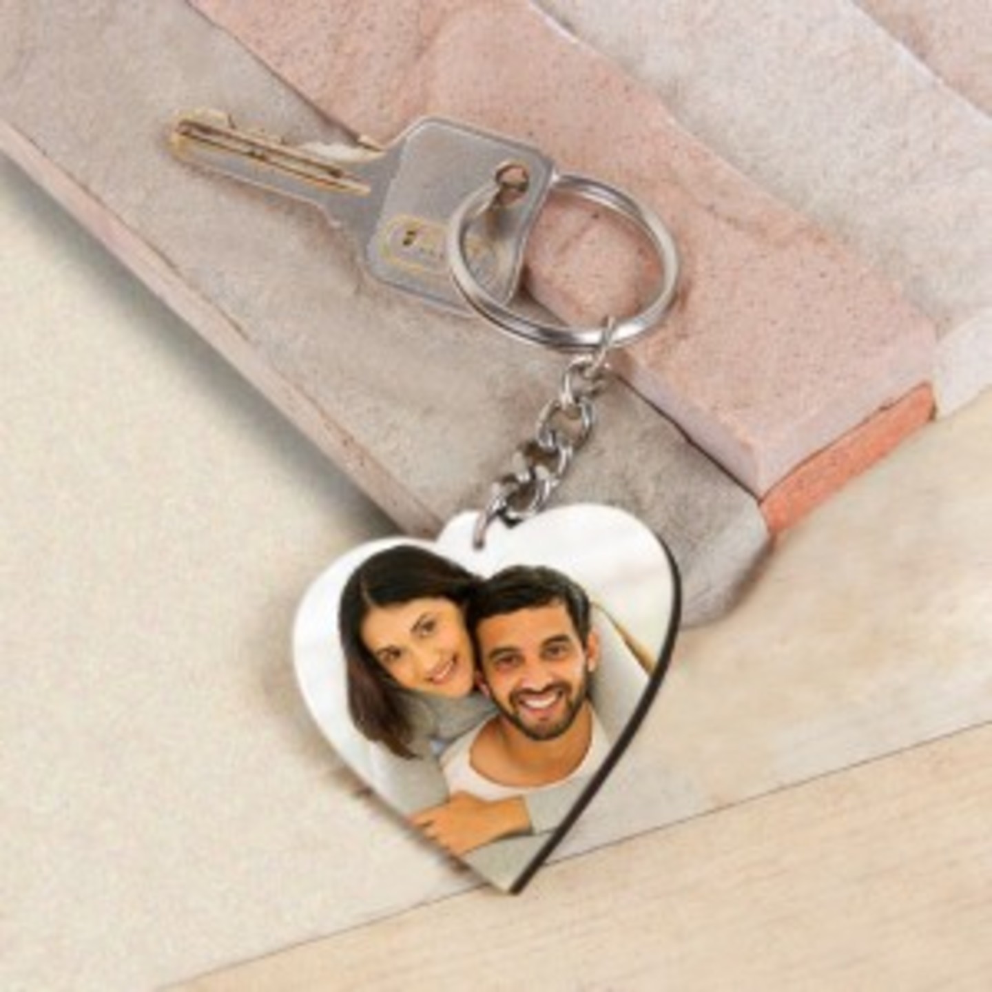 Heart Shape Wooden Key Chain