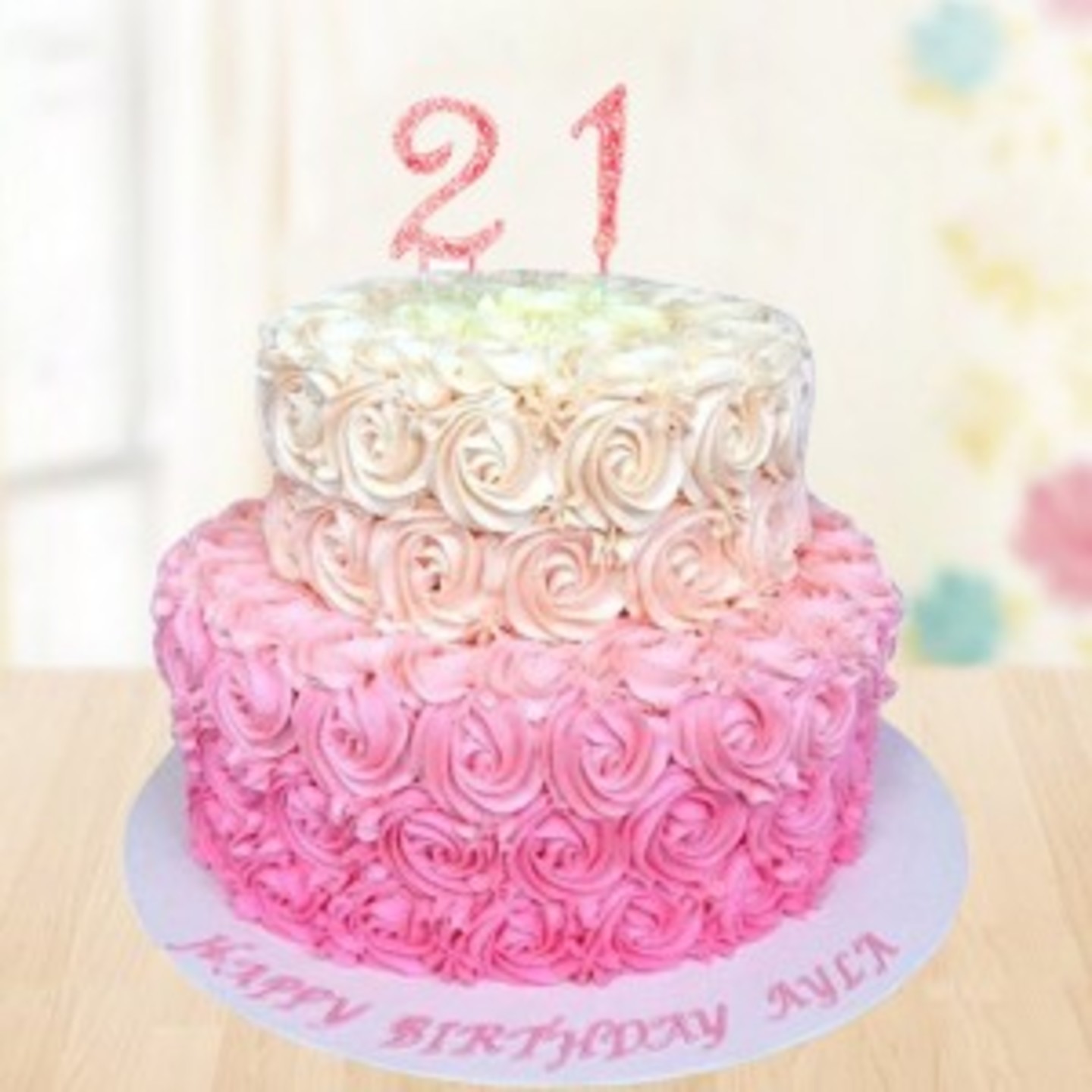 2 TIER CAKE ROSE CAKE 