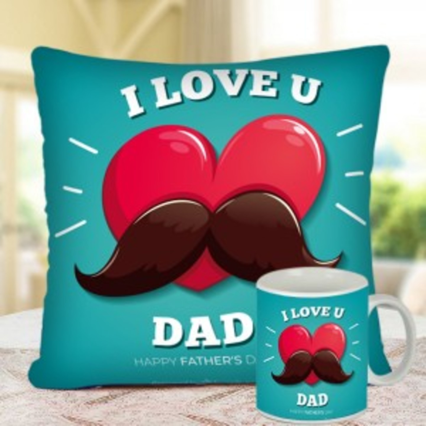 Love you DaD Cushion and Mug 