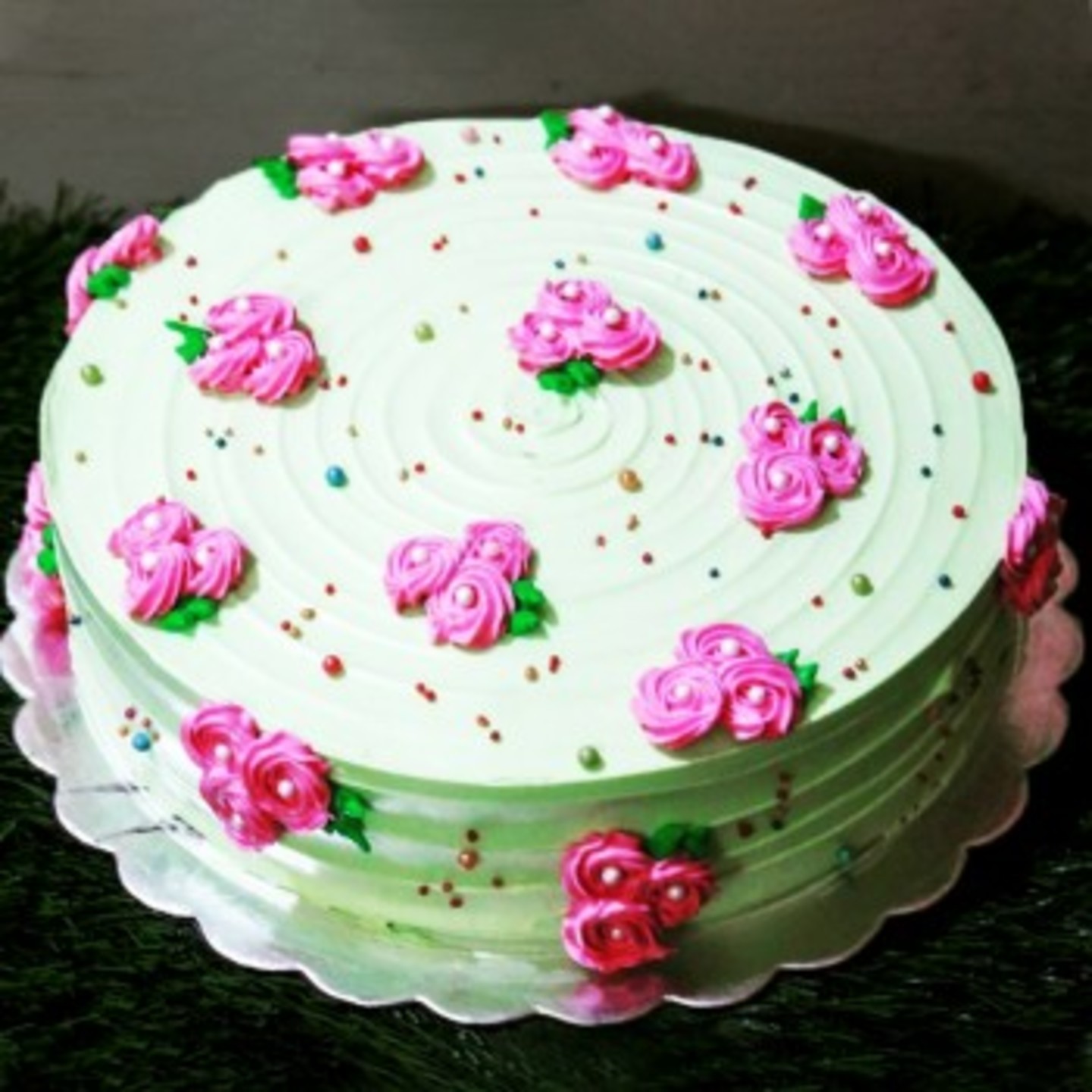 PINK FLORAL VANILLA CAKE 