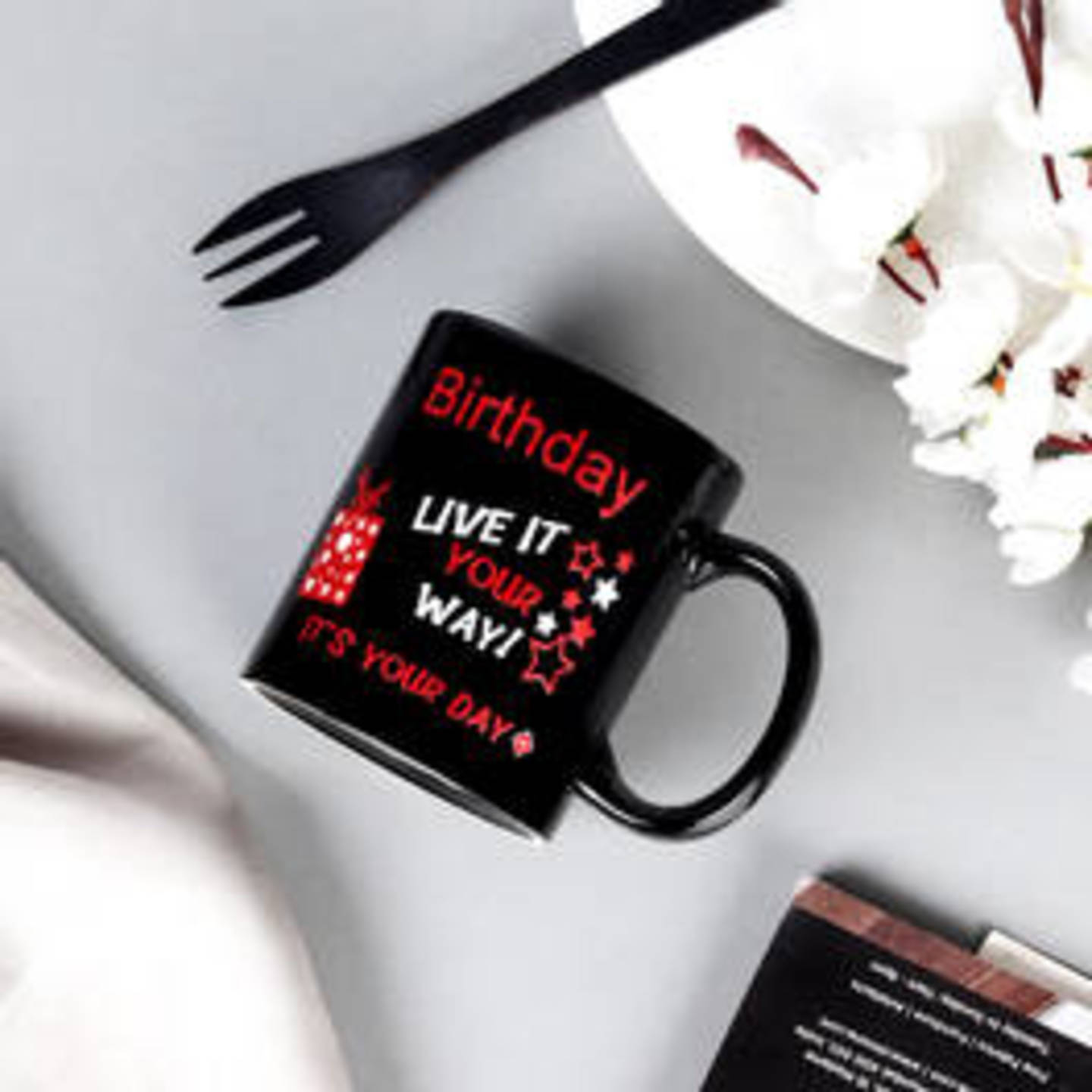 Black Birthday Mug