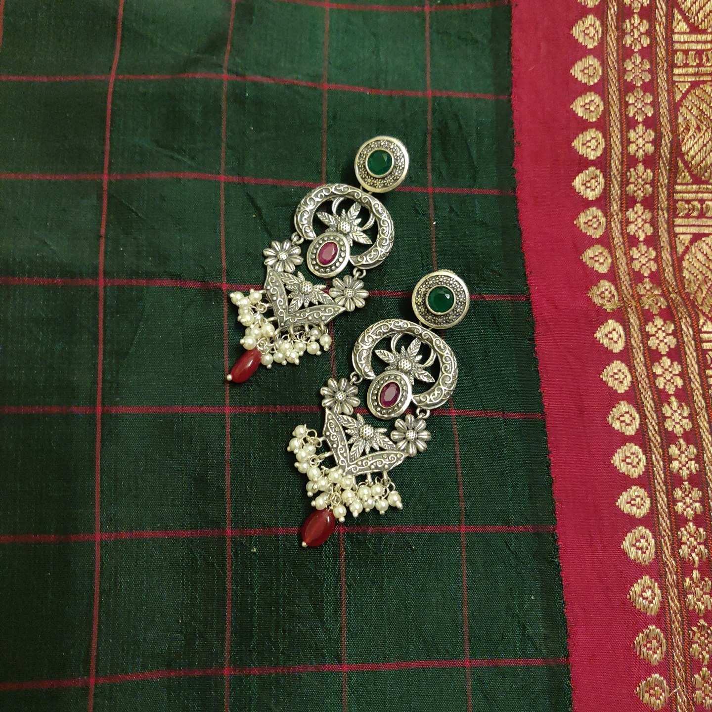 Statement Earrings in Silver Replica