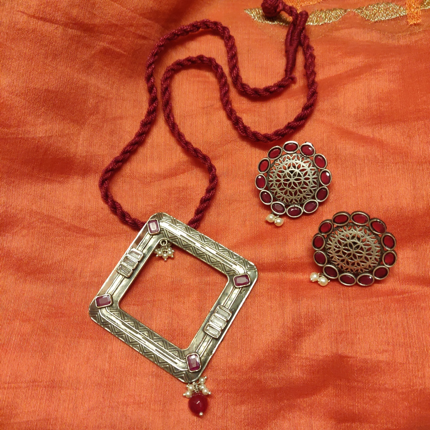Statement Pendant with Earrings