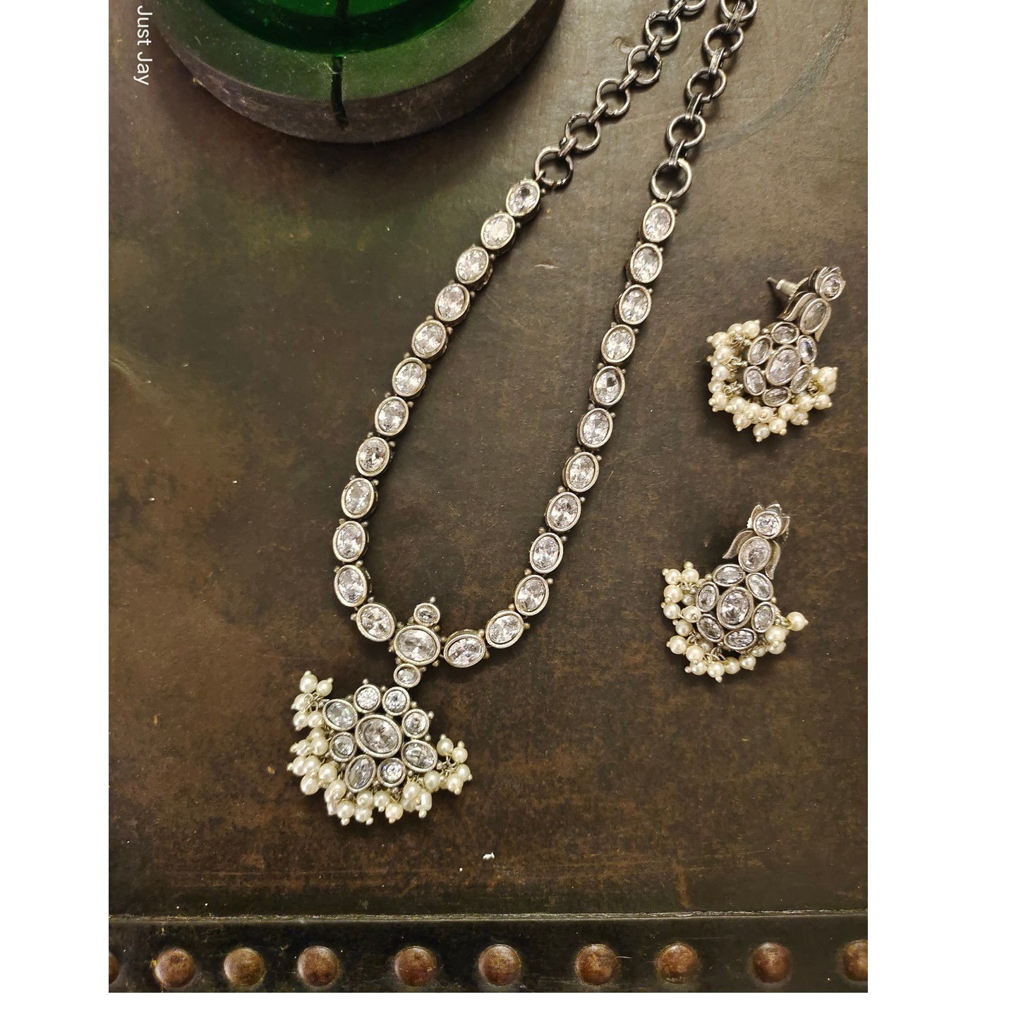 Stone Encrusted Necklace Set