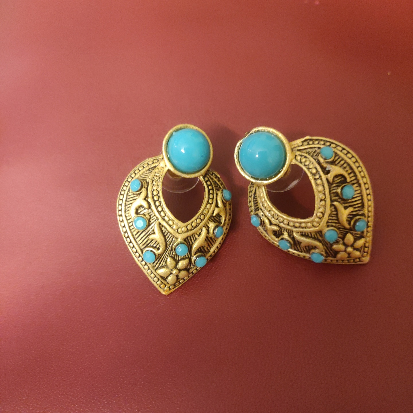 Earrings in Matte Gold Finish