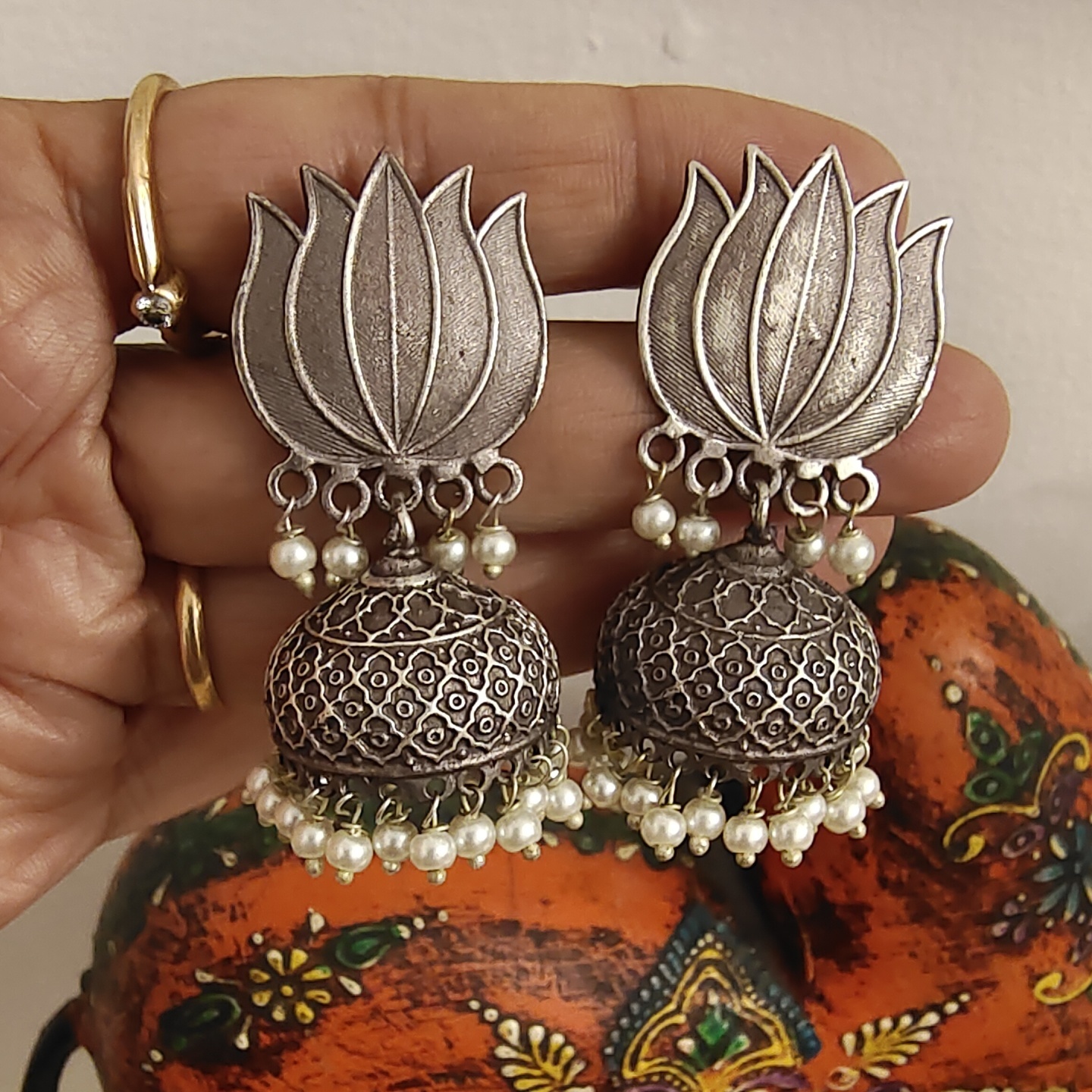 Lotus Jhumkas