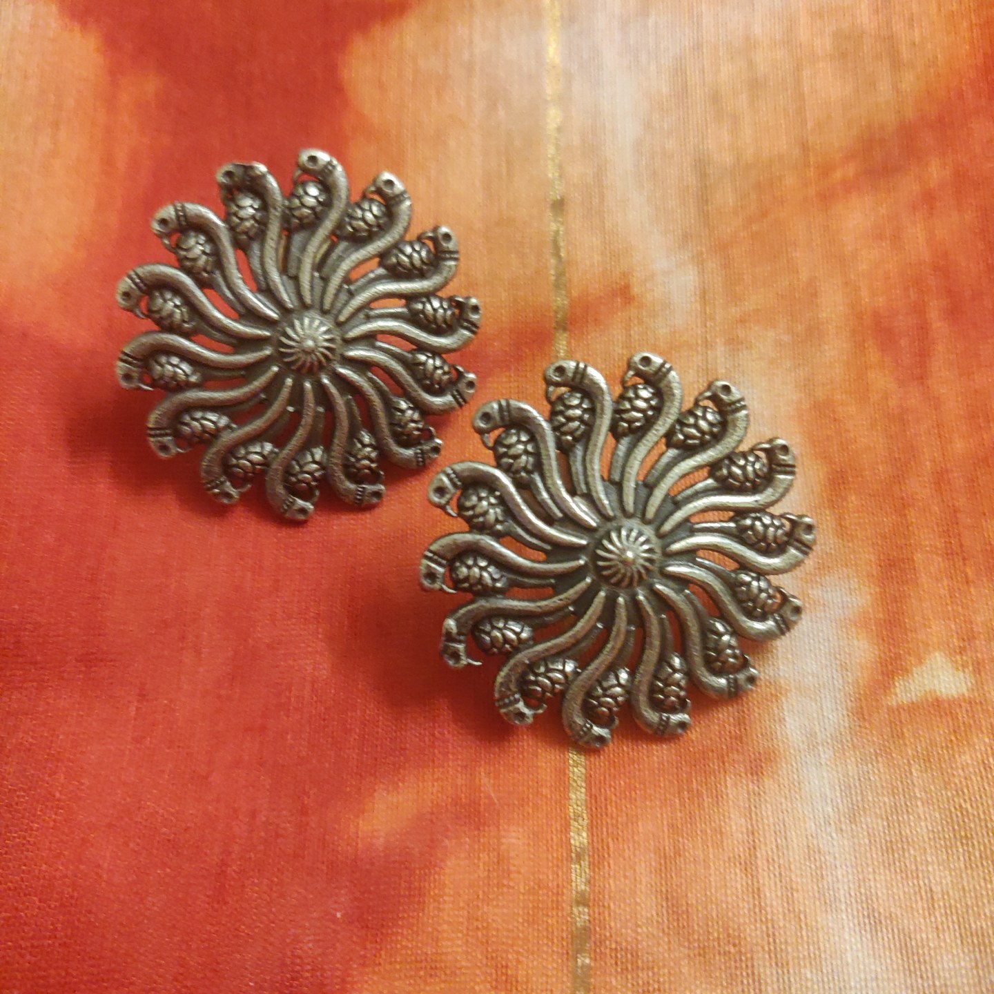 Parrot Studs in Silver Replica