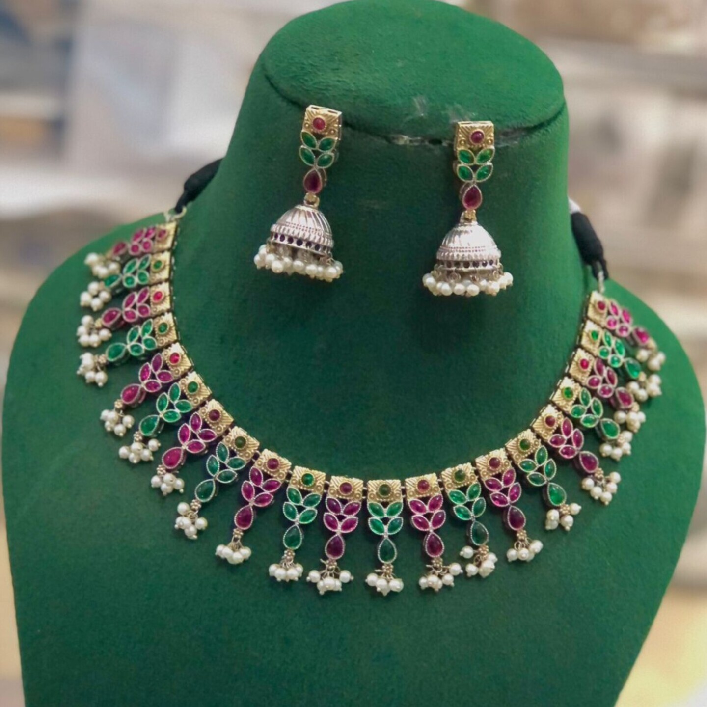 Dual Tone Necklace Set