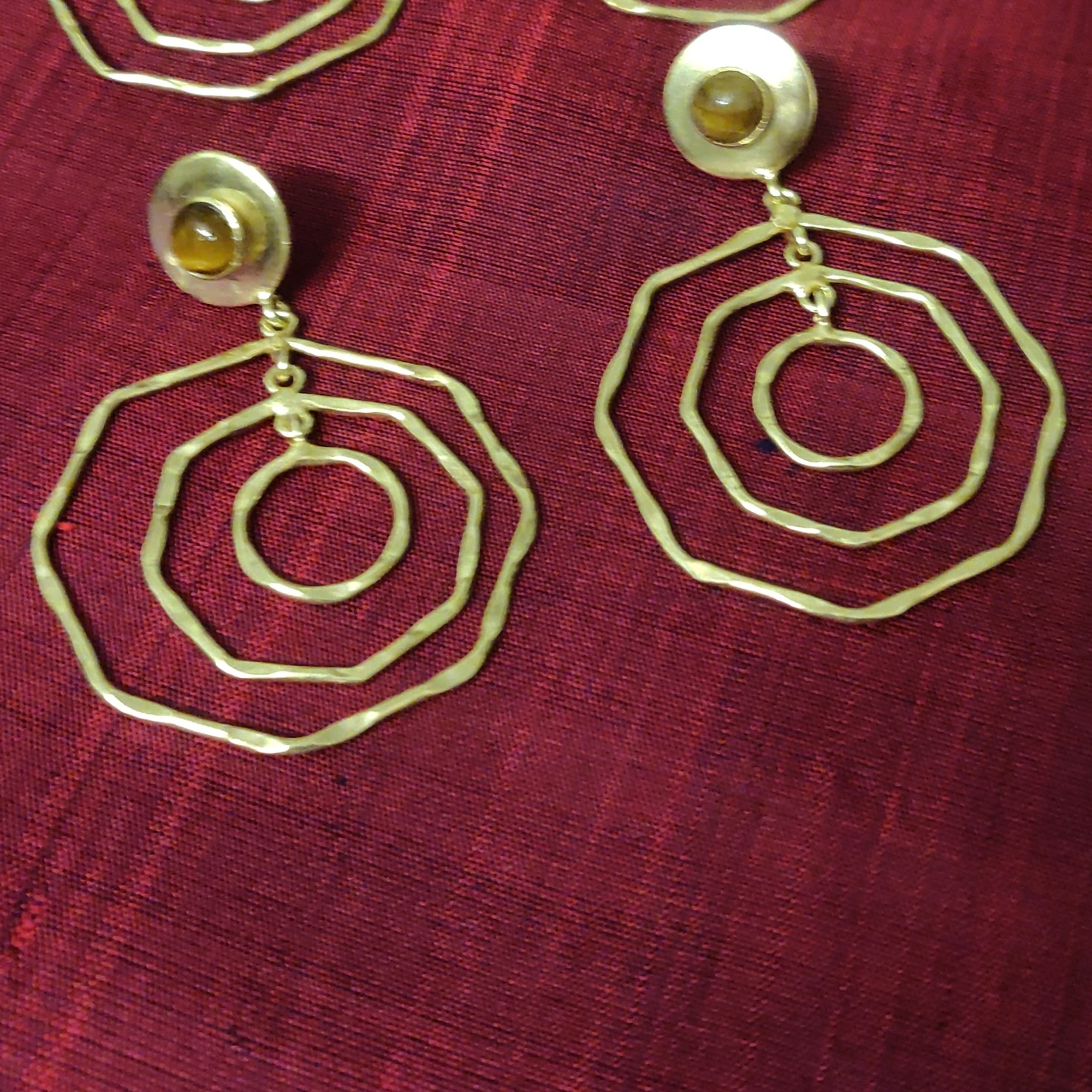 Ear Danglers in Matte Gold Finish