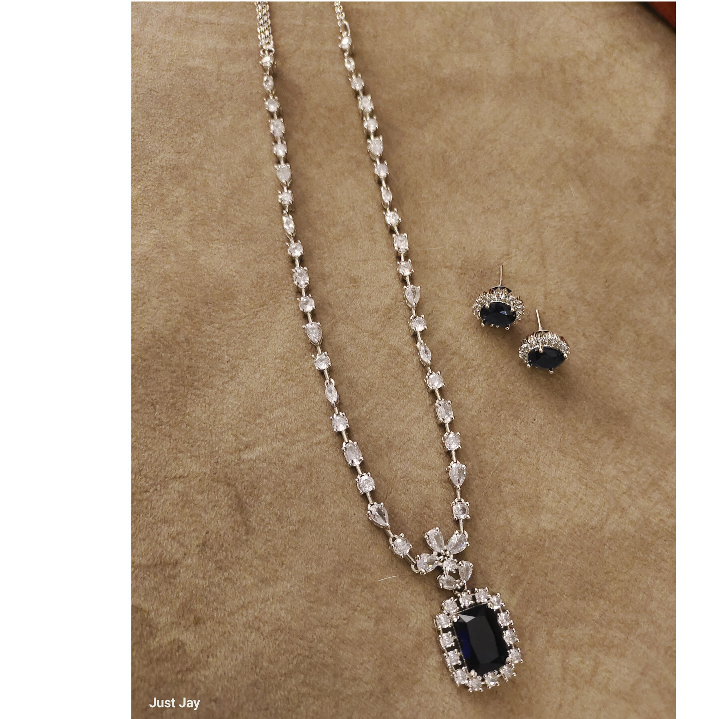 Sapphire Blue AD Necklace