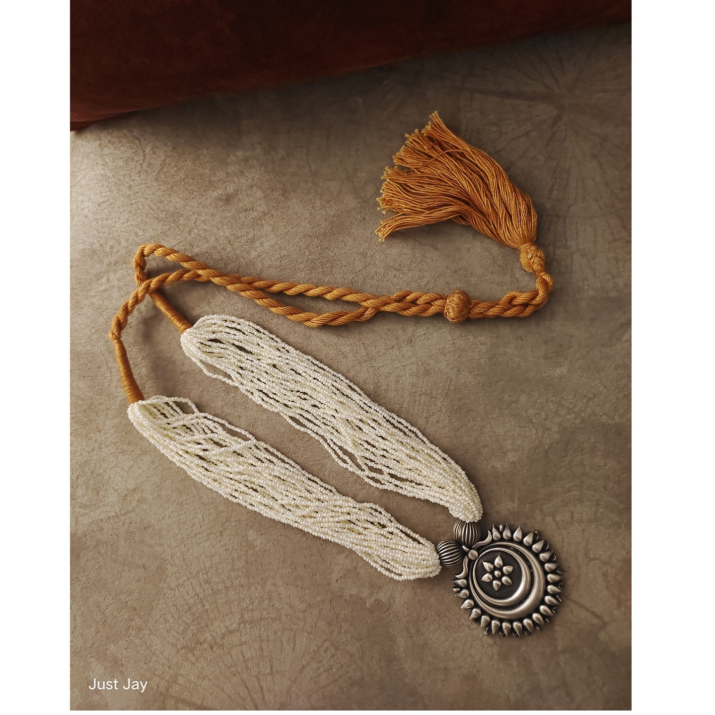 Silver Replica Pendant on Beaded Necklace