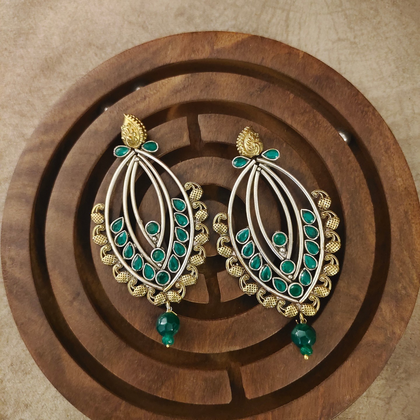 Statement Dual Tone Earrings