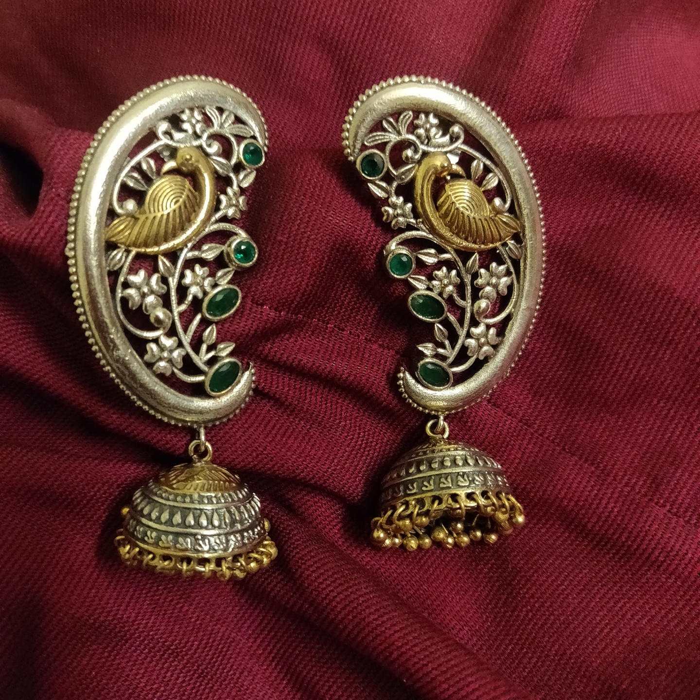 Peacock Statement Jhumkas