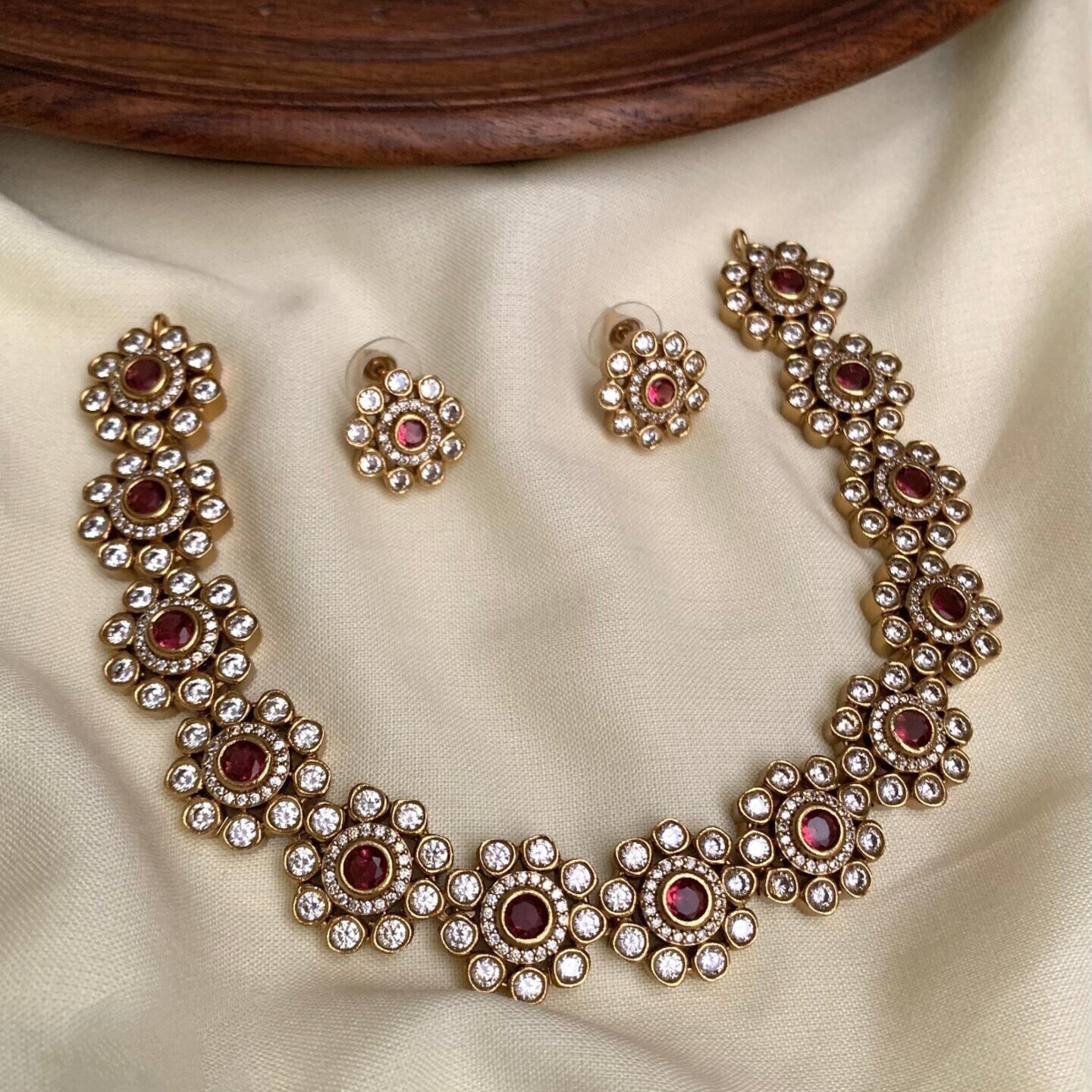 Ruby Red Necklace Set