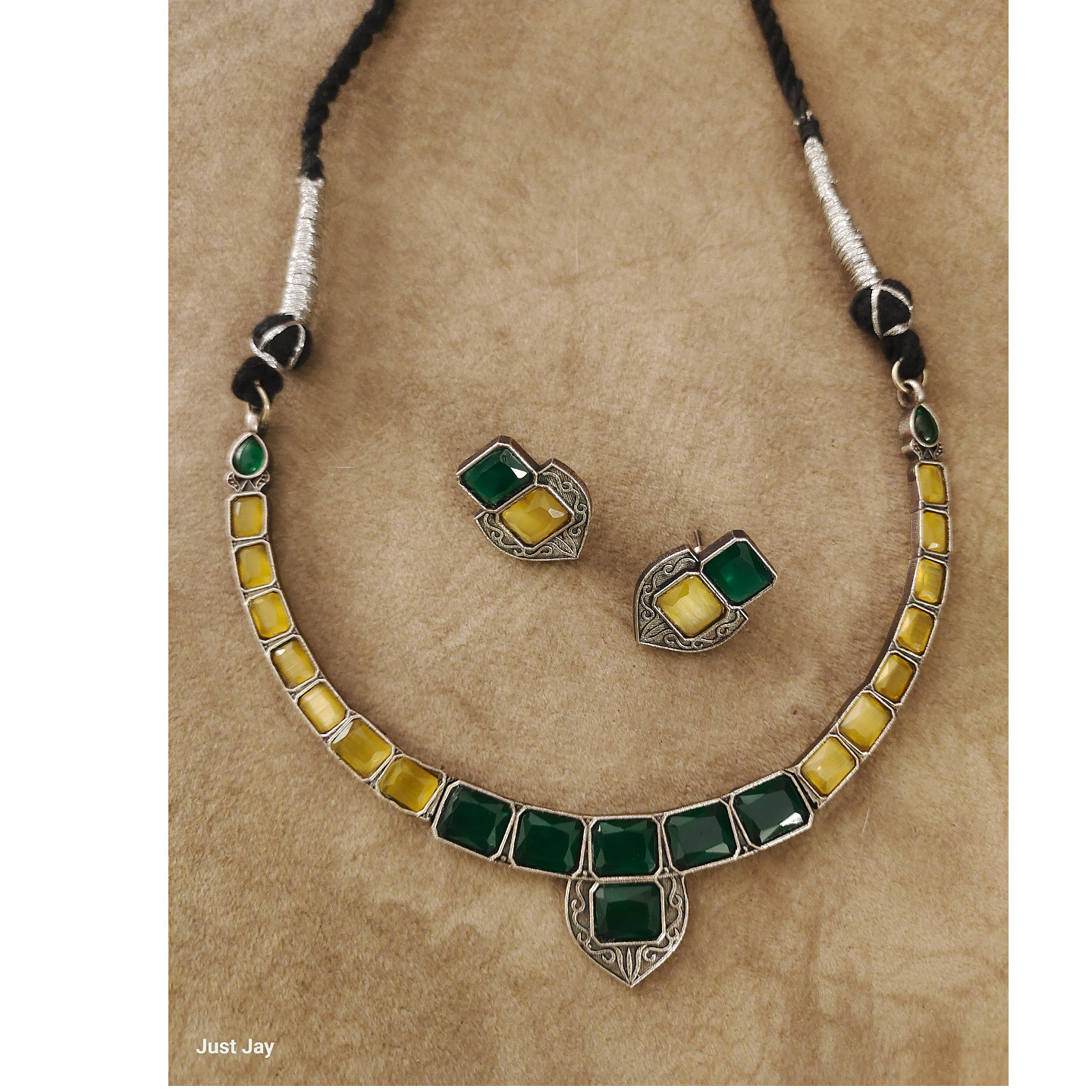 Green and Yellow Stone Necklace