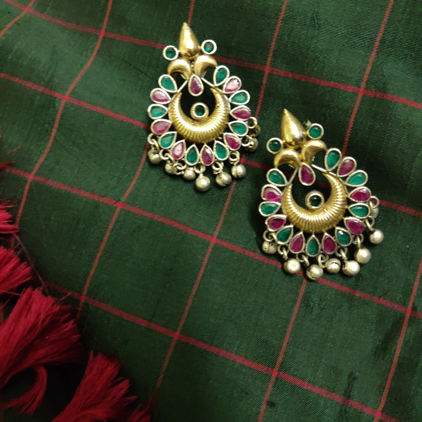 Dual Tone Brass Earrings