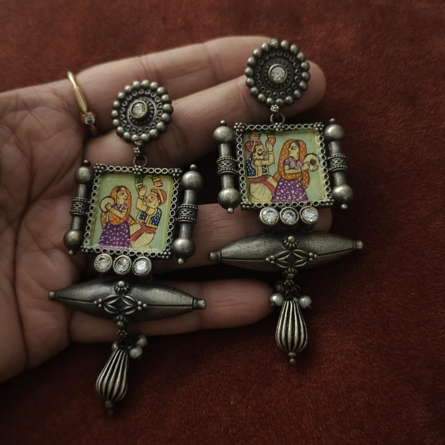 Hand-painted Long Earrings 