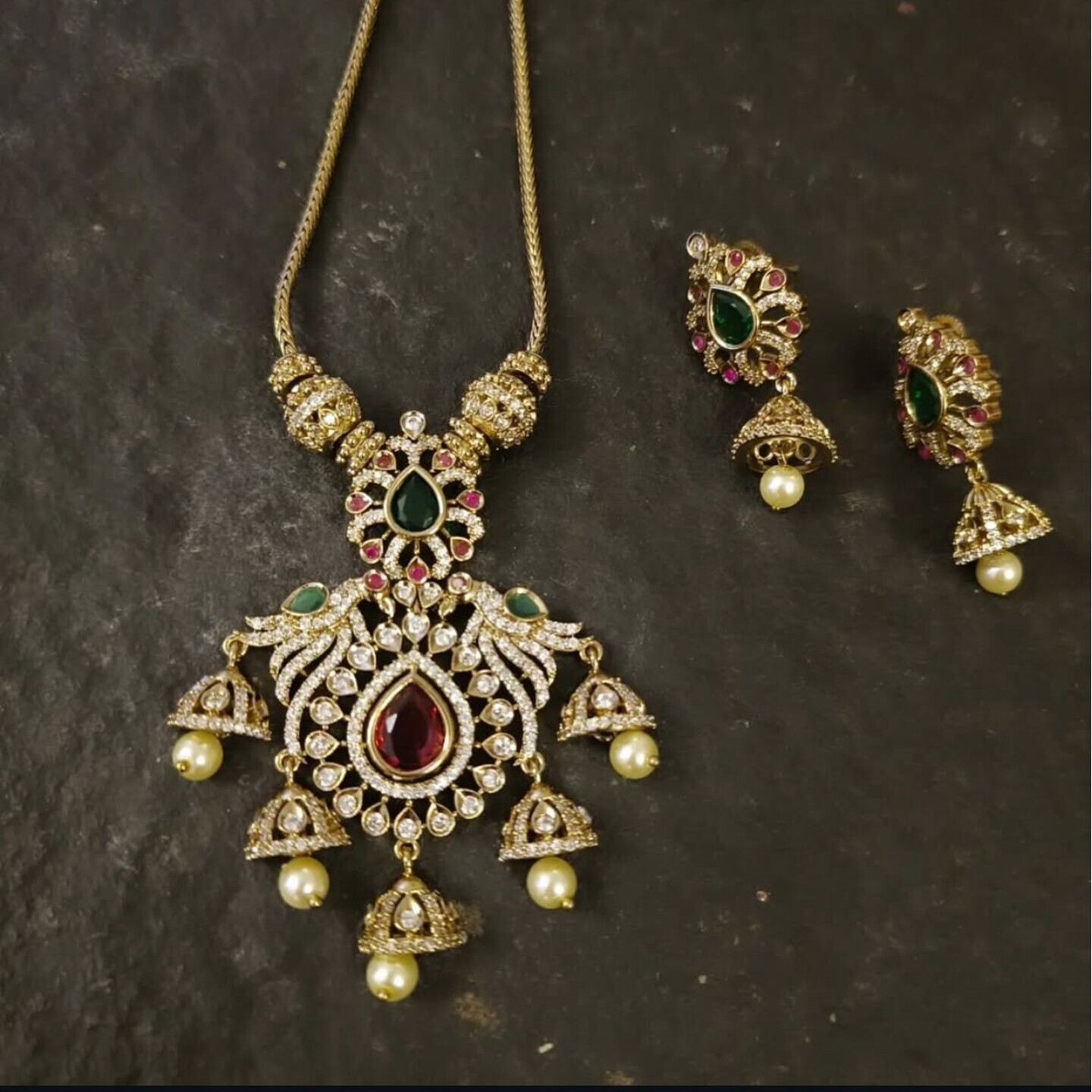 Antique Finish Pendant Set