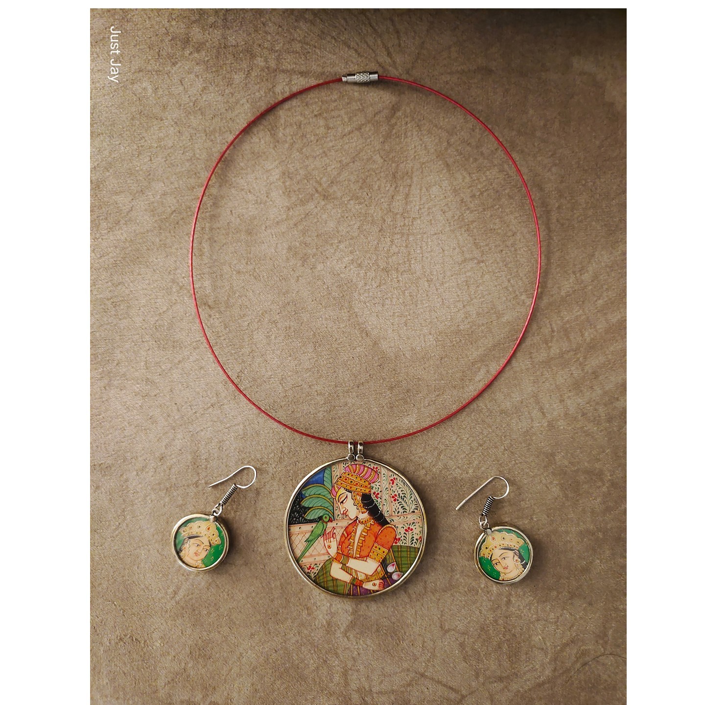 Mughal Miniature on Wired Choker