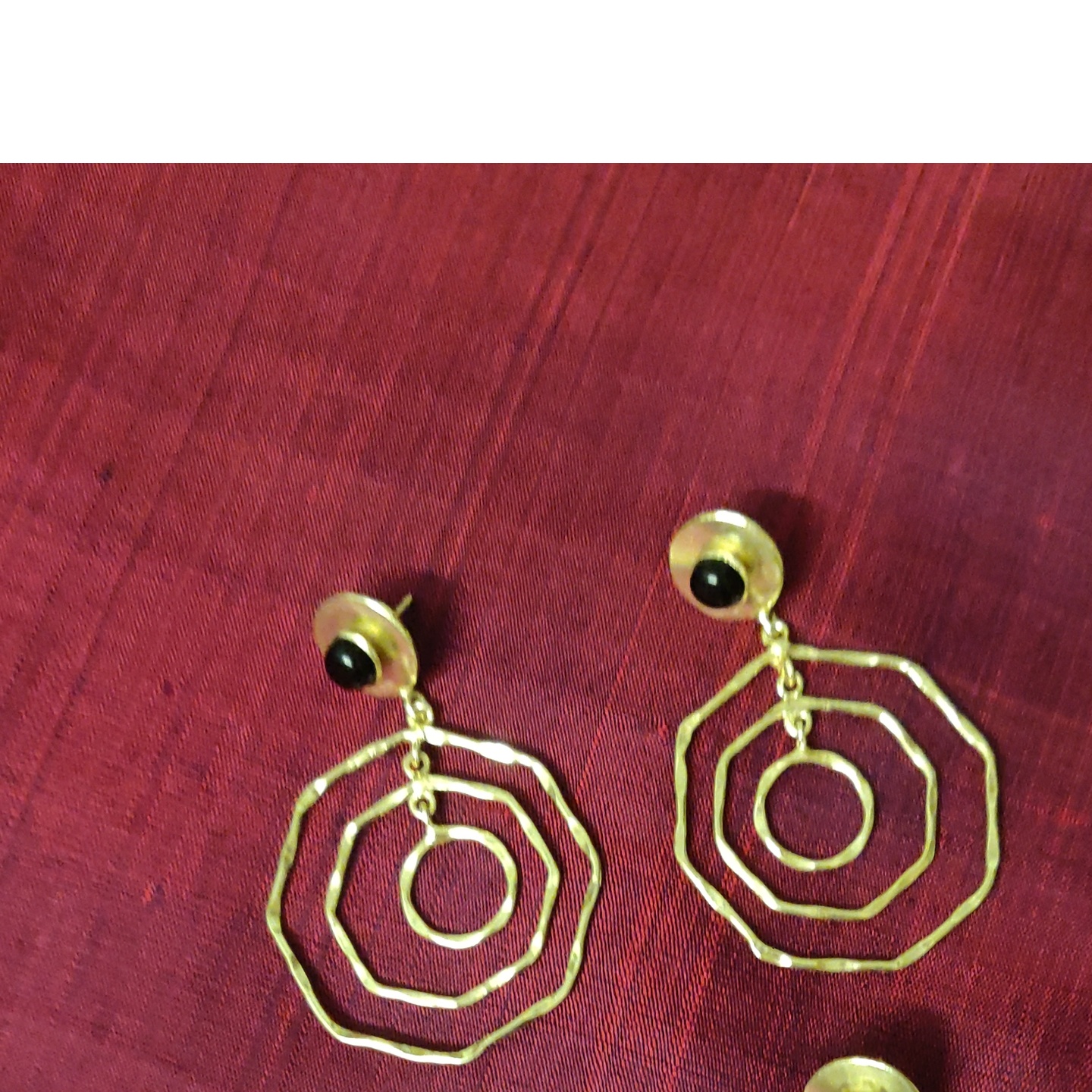 Ear Danglers in Matte Gold Finish