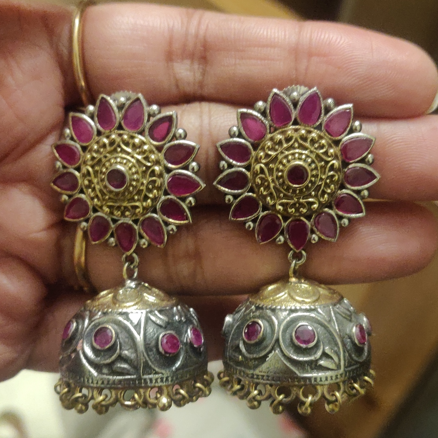 Dual Tone Brass Jhumkas