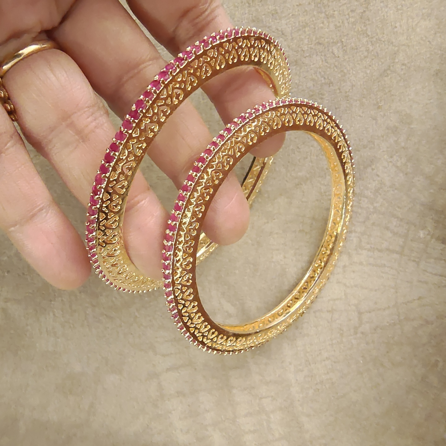 Ruby Red Bangles in Size 2.6
