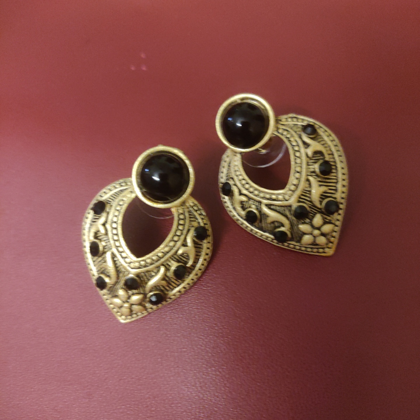 Earrings in Matte Gold Finish