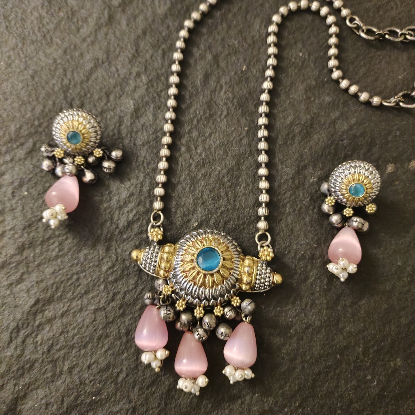 Dual Tone Pendant Set