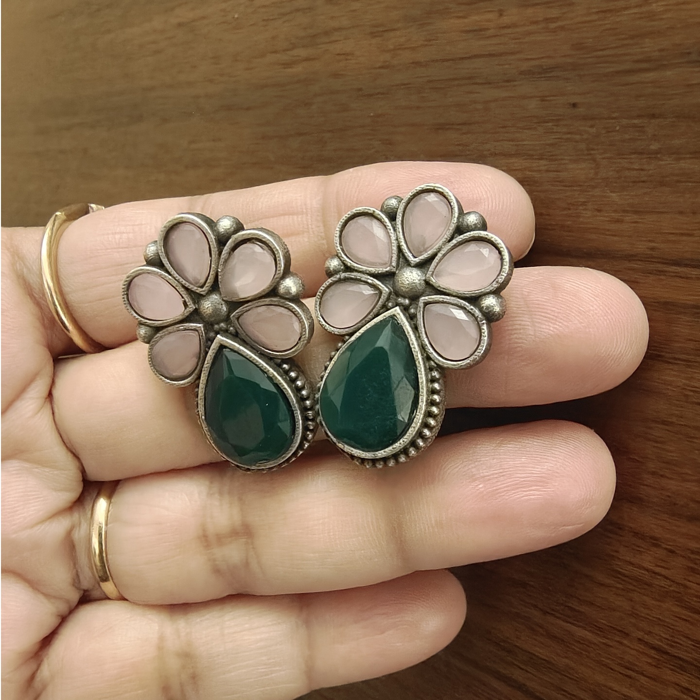 Pink - Green Studs
