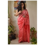 Handwoven Chanderi silk shibori saree
