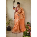 Handwoven Jamdani motif silk cotton banarasi saree in powri motif