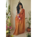 Handwoven and handmade Tussar silk shibori saree
